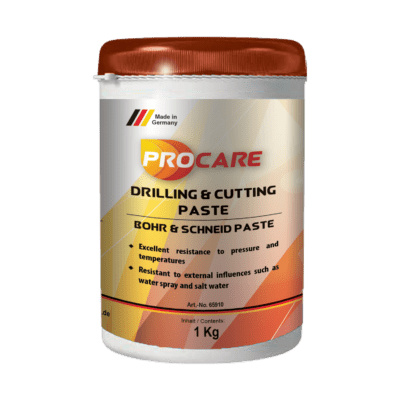 Procare Drilling & Cutting Paste is a cutting and drilling paste resistant to high pressure for heavy machining and high cutting speeds