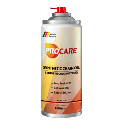 Procare Synthetic Chain Oil is a fully synthetic chain and cable oil with high - quality corrosion and wear protection additives