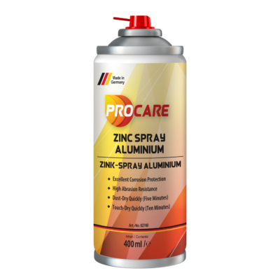 Procare Zinc Spray Aluminium is silver - grey metal protective lacquer based on high-purity zinc metal powder